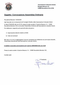 Scopri di più sull'articolo CONVOCAZIONE ASSEMBLEA ORDINARIA