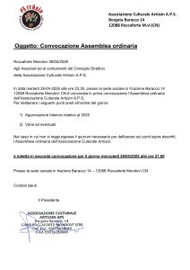 Scopri di più sull'articolo CONVOCAZIONE ASSEMBLEA ORDINARIA